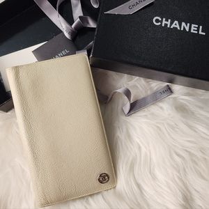 CHANEL Long Flap Wallet & Stamped CC Charm